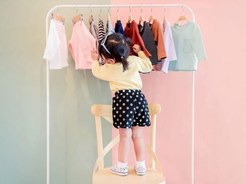 young girl shopping
