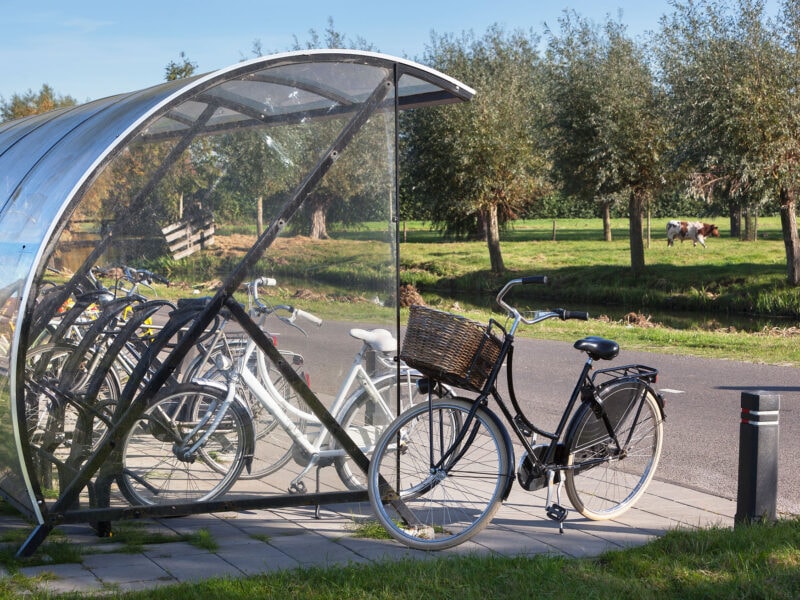 parked bicycles